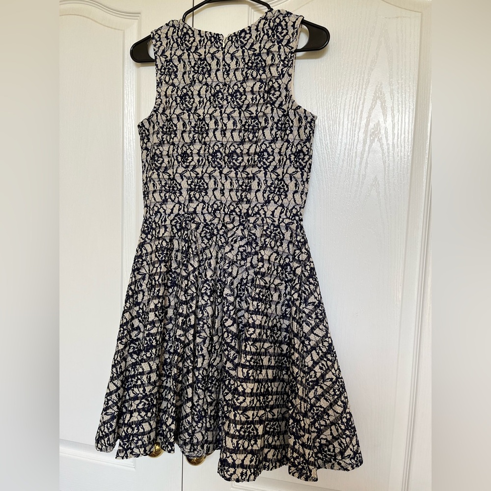 Maison Jules Navy and Cream Lace Mini Dress - Picture 2 of 6